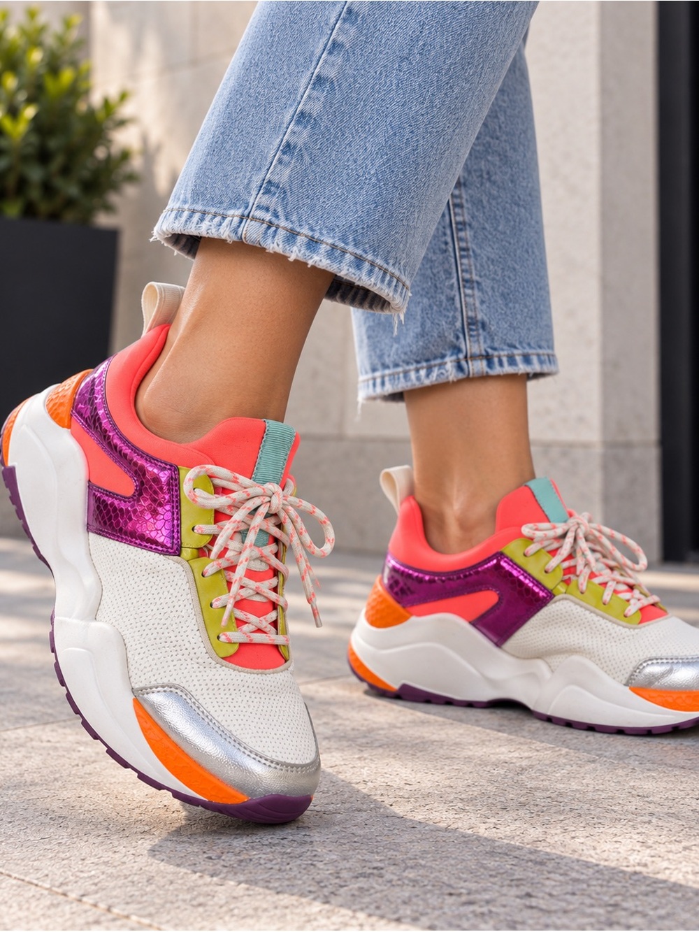 Kenneth Cole Reaction Multicolor Chunky Sneakers Women’s Size 10